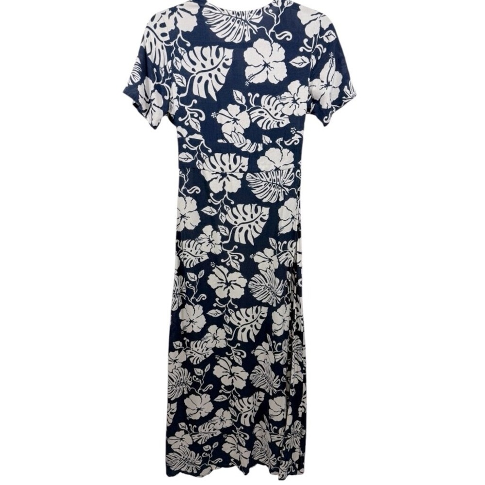 NWT Roxy Tropical Floral Ocean Echo Maxi Button Down Shirt Dress Navy Size XL‎ - Picture 6 of 15
